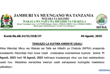 Orodha ya Walioitwa kwenye Usaili Wakala wa Taifa wa Hifadhi ya Chakula (NFRA)