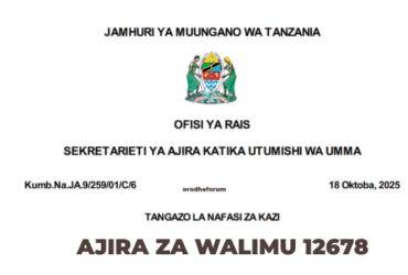 Tangazo la Ajira za Walimu 2025